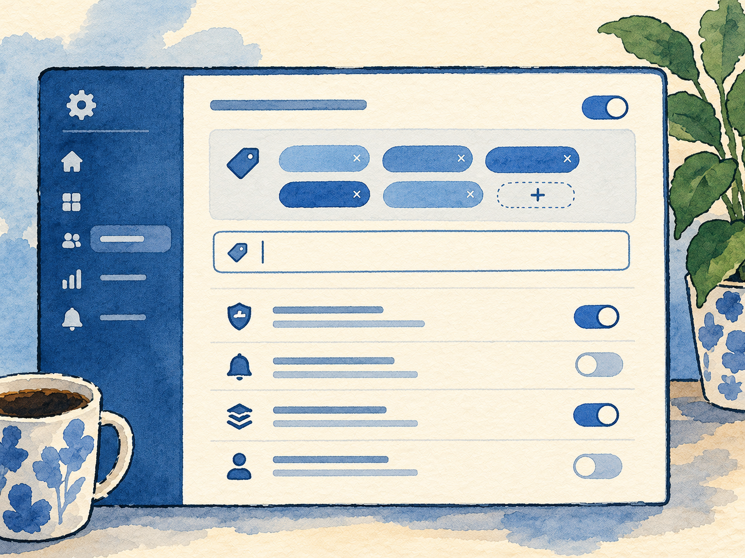Keyword tracker setup interface